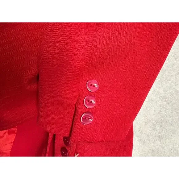 Vintage DaRue California Red Blazer Size Womens 12 Long Sleeves Work - Picture 10 of 11